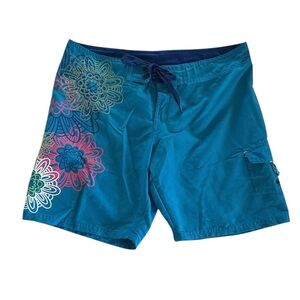 Body Glove women’s board shorts swim boardshorts Medium Blue Floral